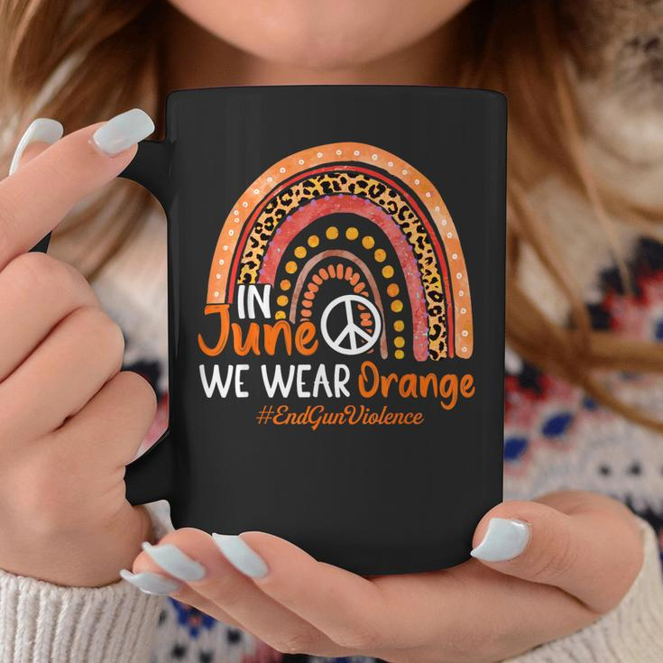 In June We Wear Orange End Gun Violence Awareness Rainbow Coffee Mug Unique Gifts