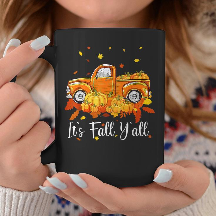 It's Fall Y'all Pumpkin Truck Autumn Tree Hello Fall Coffee Mug Funny Gifts