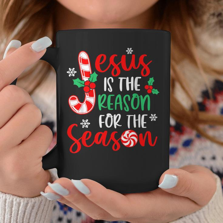 Jesus Is The Reason For The Season Christmas Xmas Candy Cane Coffee Mug Funny Gifts