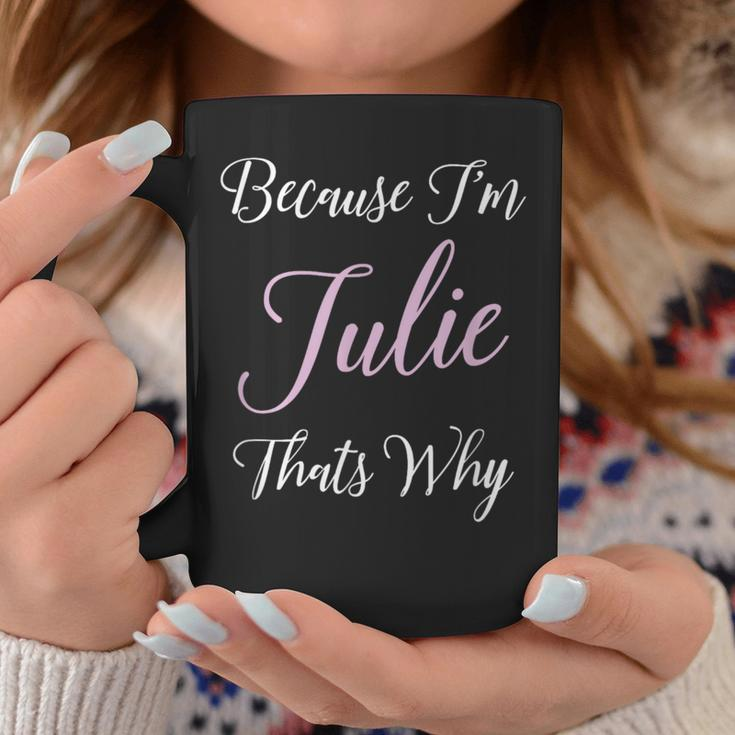 Julie Name Personalized Cute Pink Black Girl Juliana Coffee Mug Unique Gifts