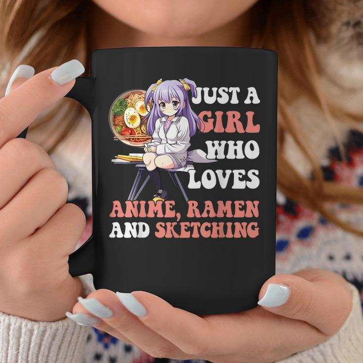 Just A Girl Who Loves Anime Ramen And Sketching Coffee Mug Unique Gifts