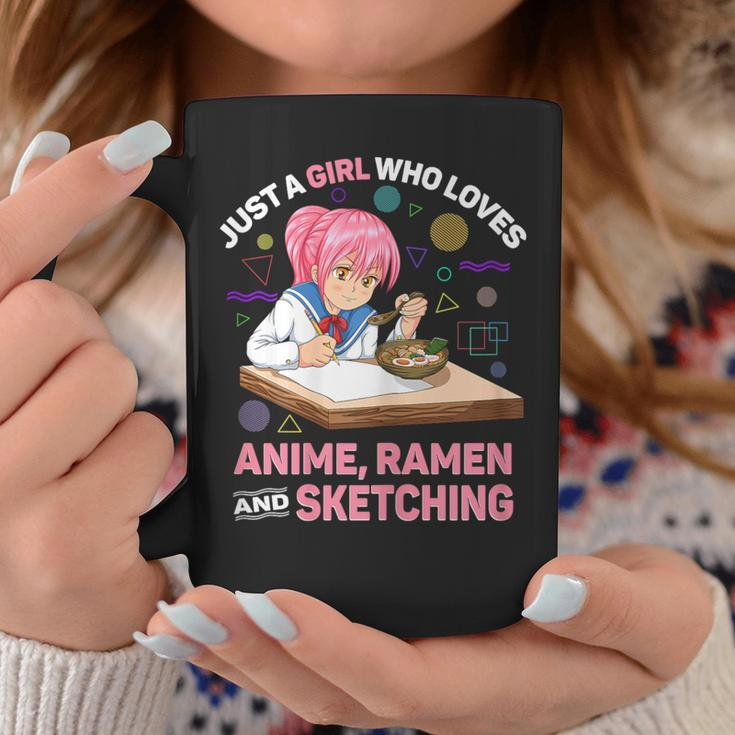 Just A Girl Who Loves Anime Ramen And Sketching Anime Coffee Mug Unique Gifts