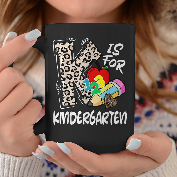 K Is For Kindergarten Teacher Leopard Back To School Kinder Coffee Mug Unique Gifts