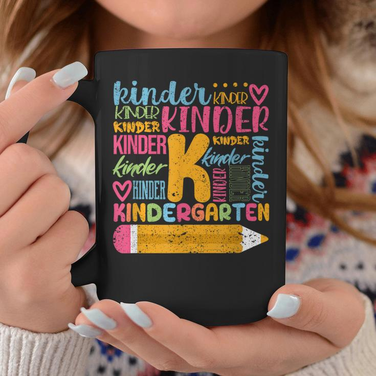 Kindergarten Typography Team Kinder Teacher Back To School Coffee Mug Unique Gifts