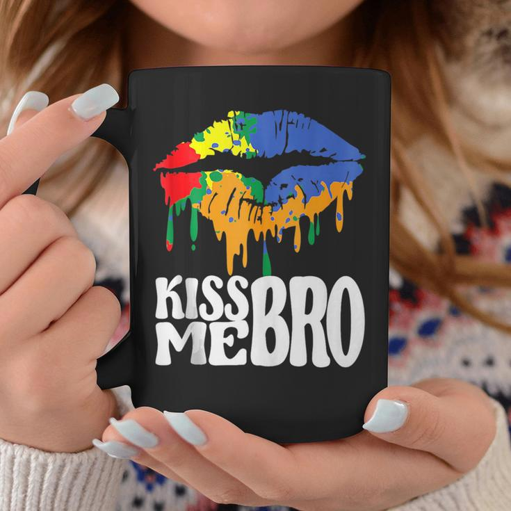 Kiss Me Bro Gay Rainbow Mouth To Kiss For Pride Person Coffee Mug Unique Gifts