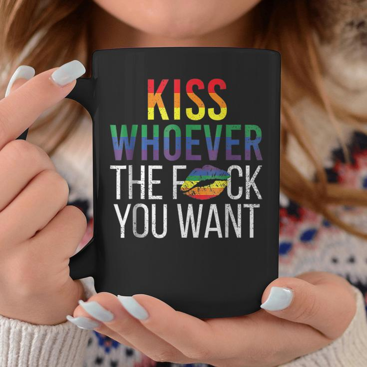 Kiss Whoever The F Fuck You Want Gay Lesbian Lgbt Coffee Mug Unique Gifts