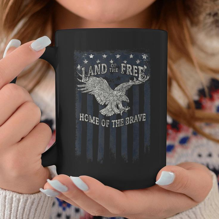 Land Of The Free Home Of The Brave Eagle Vertical Flag Coffee Mug Unique Gifts