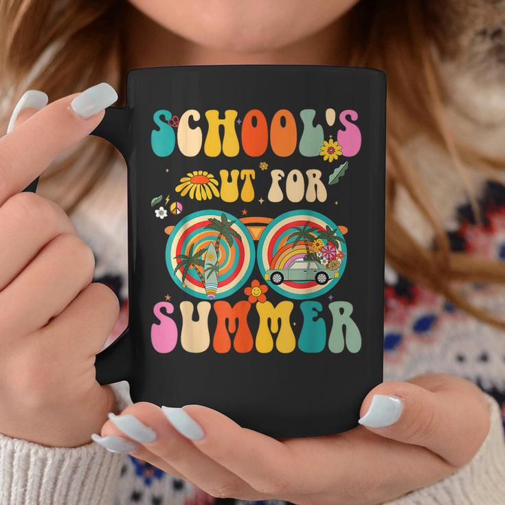 Last Day Of Schools Out For Summer Teacher Sunglasses Groovy Coffee Mug Unique Gifts
