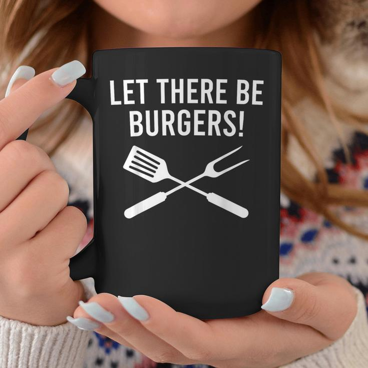 Let There Be Burgers Fork & Spatula Grilling Cookout Coffee Mug Unique Gifts