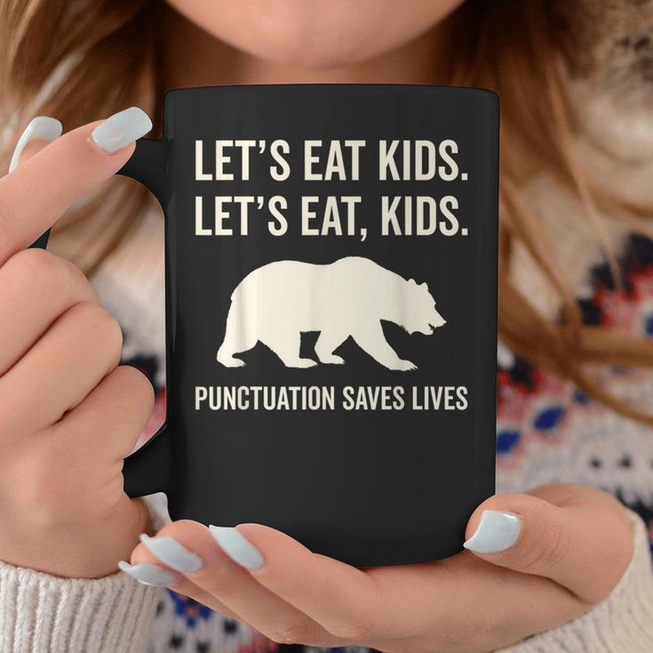 Lets Eat Kids Punctuation Saves Lives Bear Coffee Mug Funny Gifts