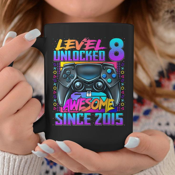 Level 8 Unlocked Awesome Since 2015 8Th Birthday Gaming Kids Coffee Mug Unique Gifts