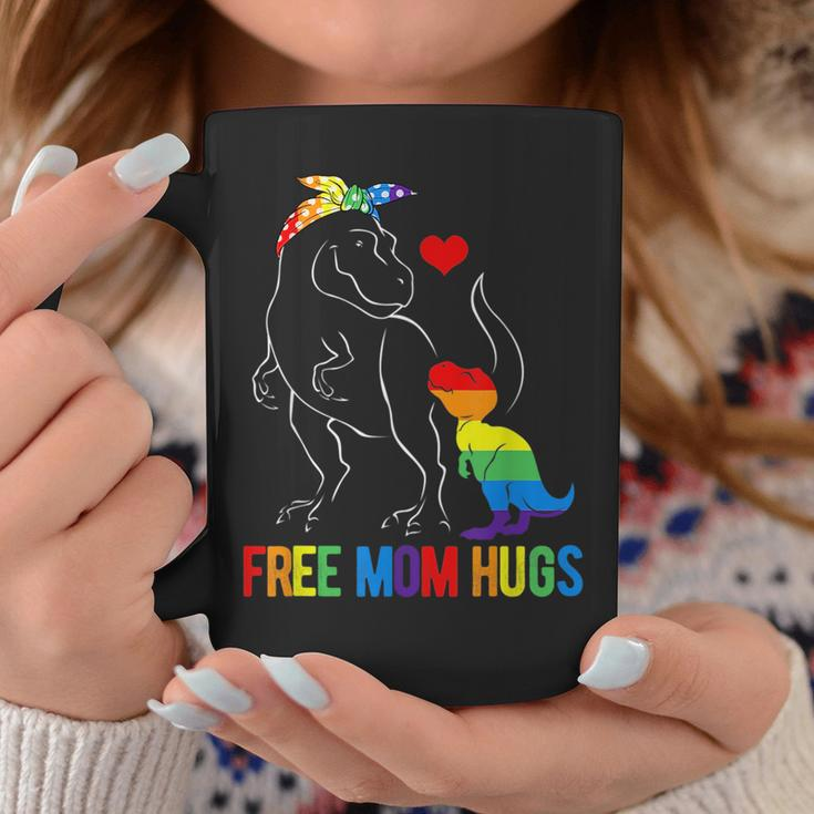 Lgbt Free Mom Hugs Dinosaur Rex Mamasaurus Ally Rainbow Flag Coffee Mug Unique Gifts