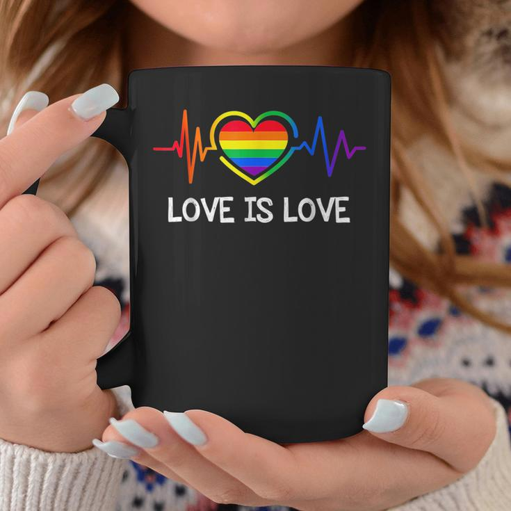 Lgbt Gay Pride Heartbeat Lesbian Gays Love Sexy Rainbow Gift Coffee Mug Unique Gifts