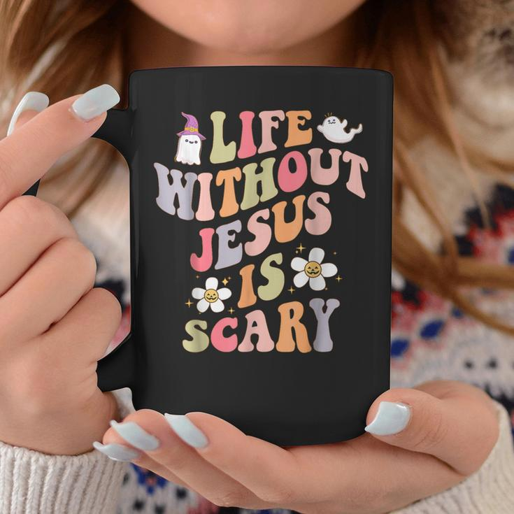 Life Is Scary Without Jesus Christian Faith Halloween Coffee Mug Unique Gifts