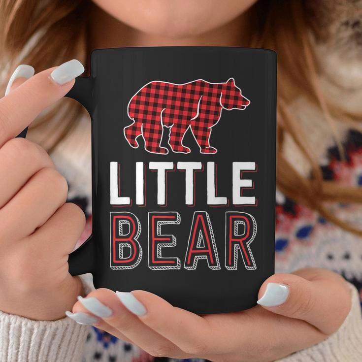 Little Bear Kid Red Buffalo Plaid Matching Family Christmas Coffee Mug Funny Gifts