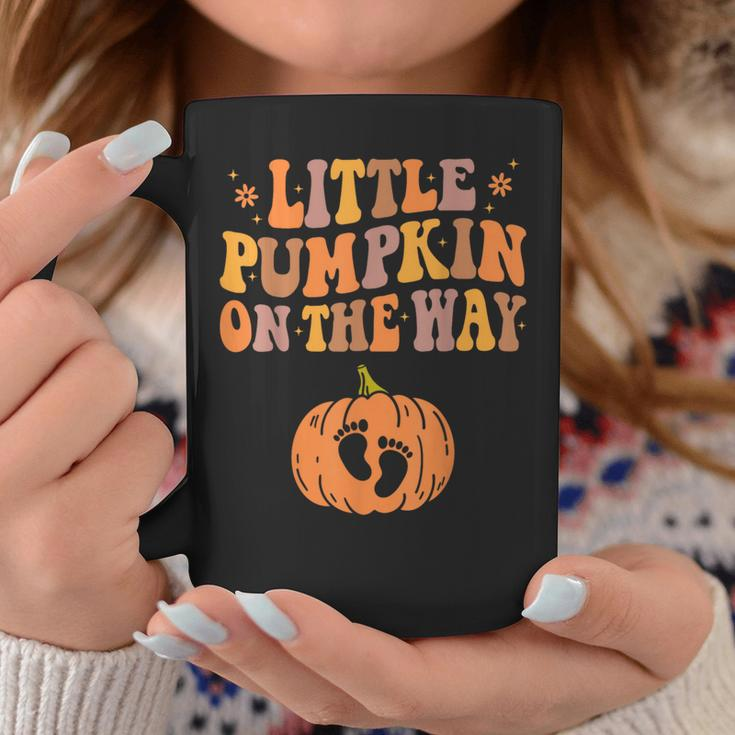 Little Pumpkin On The Way Pregnancy Announcement Halloween Coffee Mug Unique Gifts