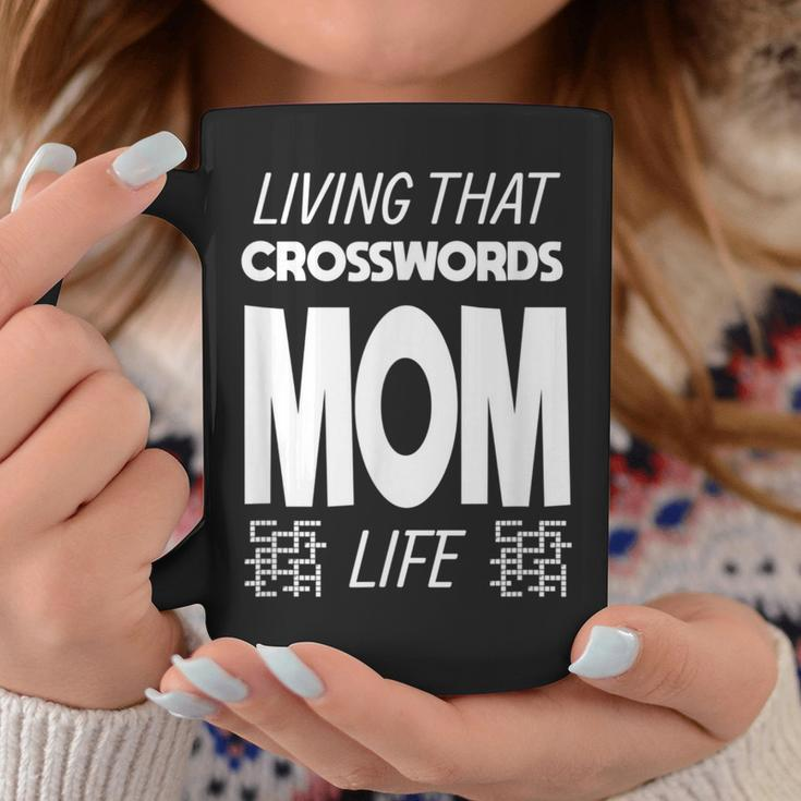 Living That Crosswords Mom Life Crossword Puzzle Lover Coffee Mug Unique Gifts