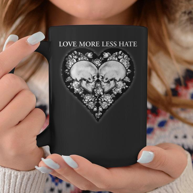 Love More Less Hate Skull Printed Cute Graphic Coffee Mug Personalized Gifts