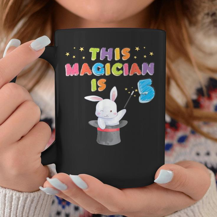 This Magician Is 5 Years Old Kid 5Th Birthday Rabbit Coffee Mug Unique Gifts