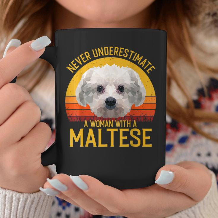 Maltese Never Underestimate A Woman With A Maltese Gift For Mens Coffee Mug Funny Gifts
