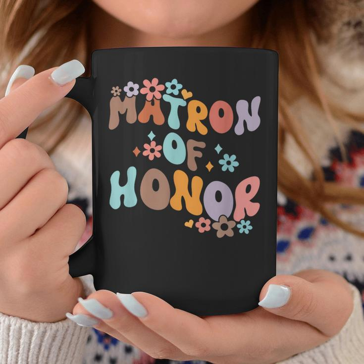 Matron Of Honor Retro Groovy Bridesmaids Bachelorette Party Coffee Mug Unique Gifts