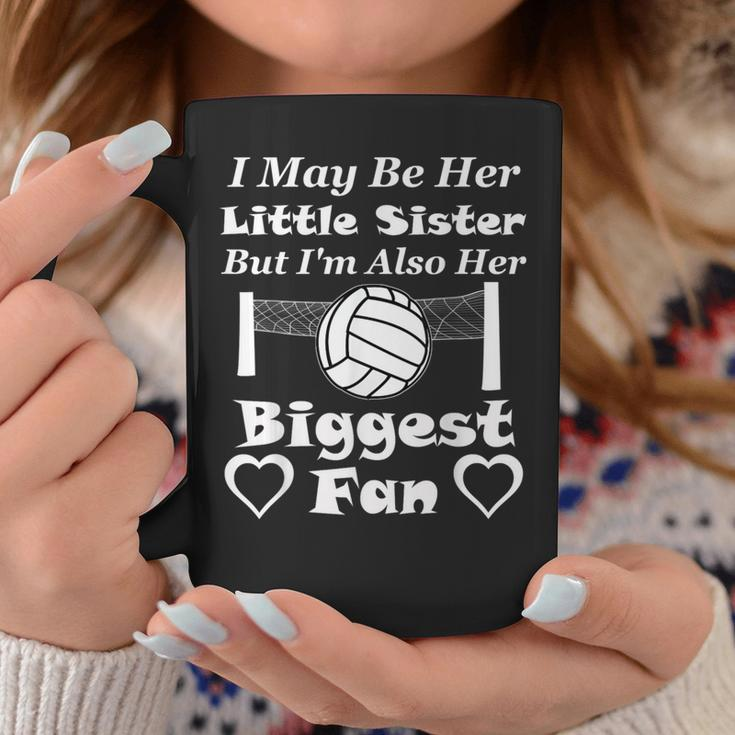 I May Be Her Little Sister Biggest Fan Volleyball Coffee Mug Unique Gifts