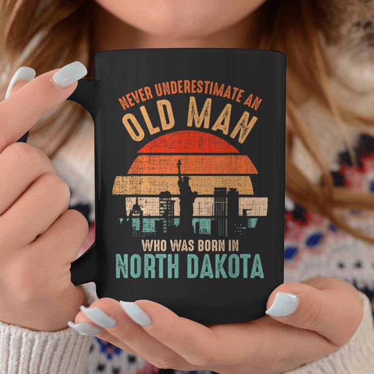Mb Never Underestimate An Old Man Born In North Dakota Coffee Mug Funny Gifts