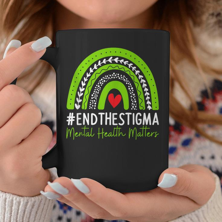 Mental-Health Matters End The Stigma Rainbow Boho Coffee Mug Unique Gifts