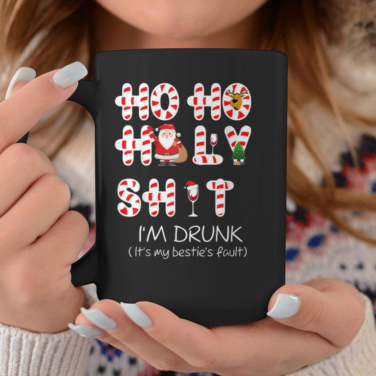 Merry Christmas Xmas I'm Drunk Bestie's Fault Santa Coffee Mug Funny Gifts