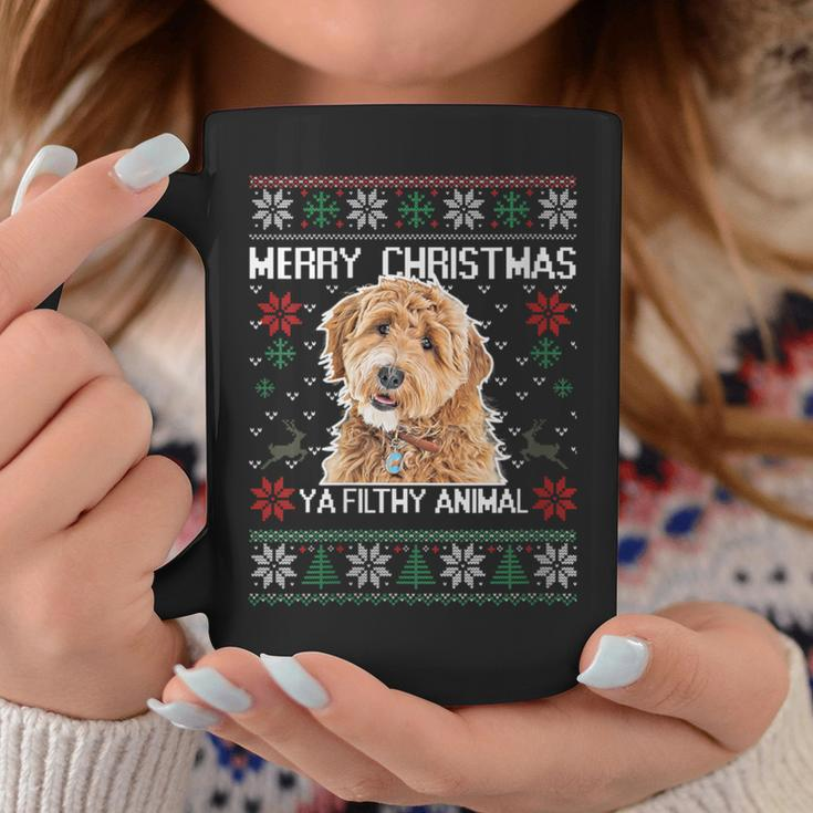 Merry Dogmas Golden Doodle Dog Christmas Ugly Sweater Coffee Mug Unique Gifts