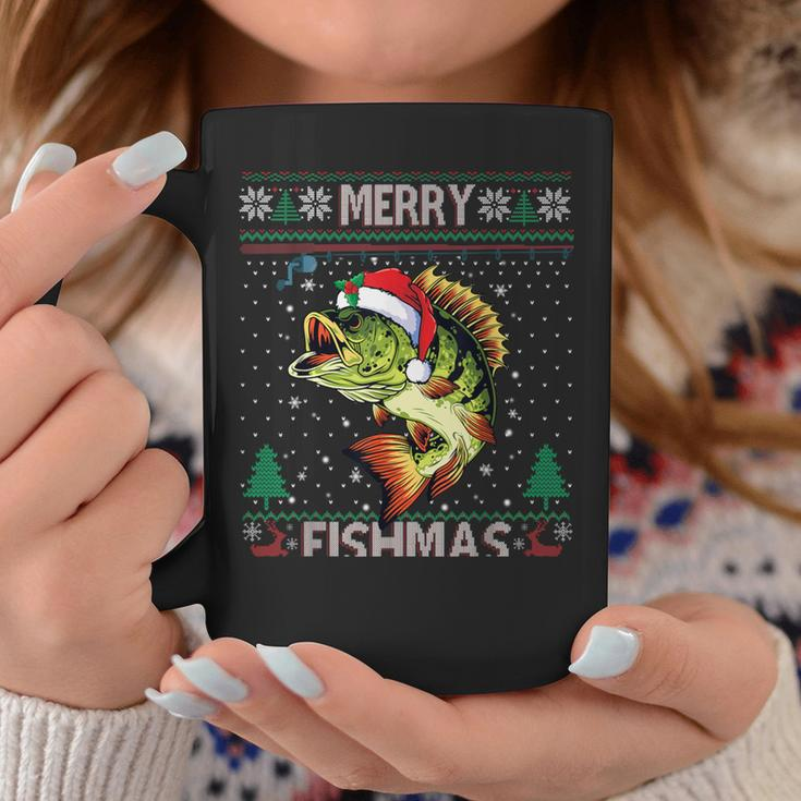 Merry Fishmas Bass Fish Fishing Christmas Ugly Sweater Xmas Coffee Mug Unique Gifts