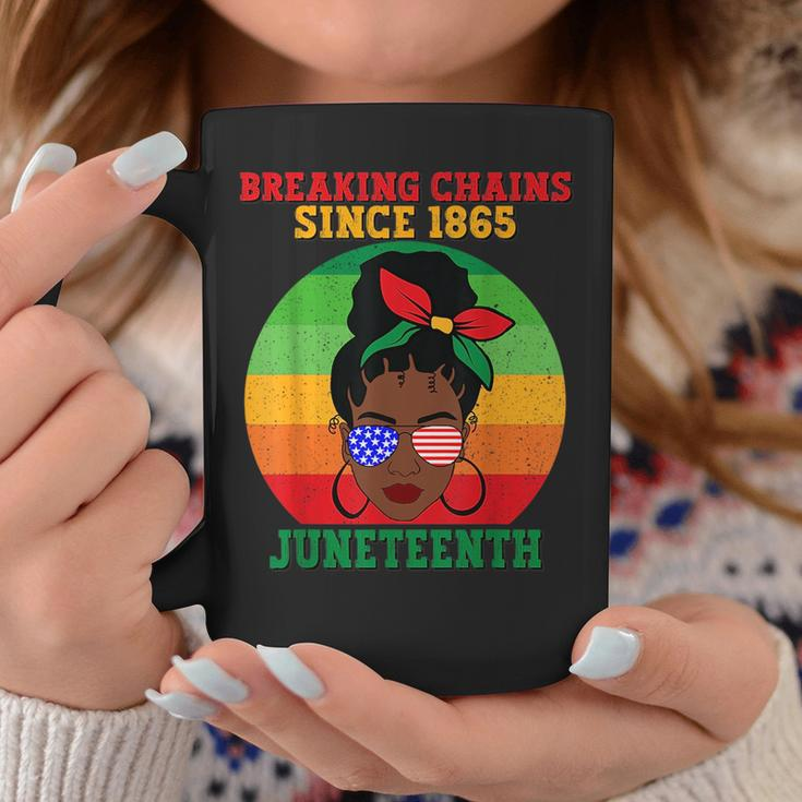 Messy Bun Junenth Breaking Chains Bandana Afro Sunglasses Coffee Mug Unique Gifts