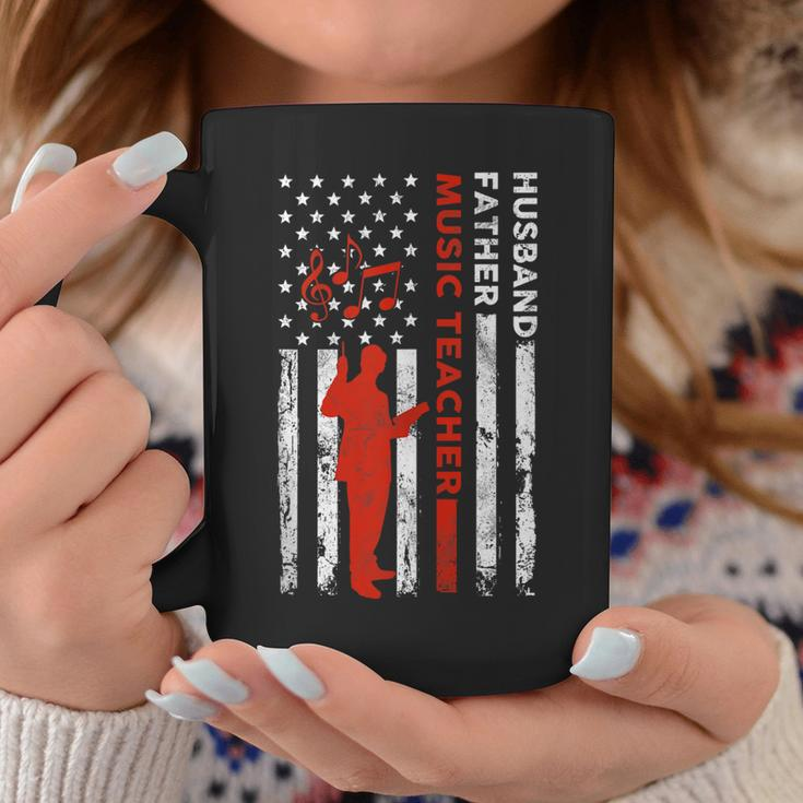 Music Teacher Husband Dad Vintage Usa Flag American Fathers Gift For Women Coffee Mug Unique Gifts
