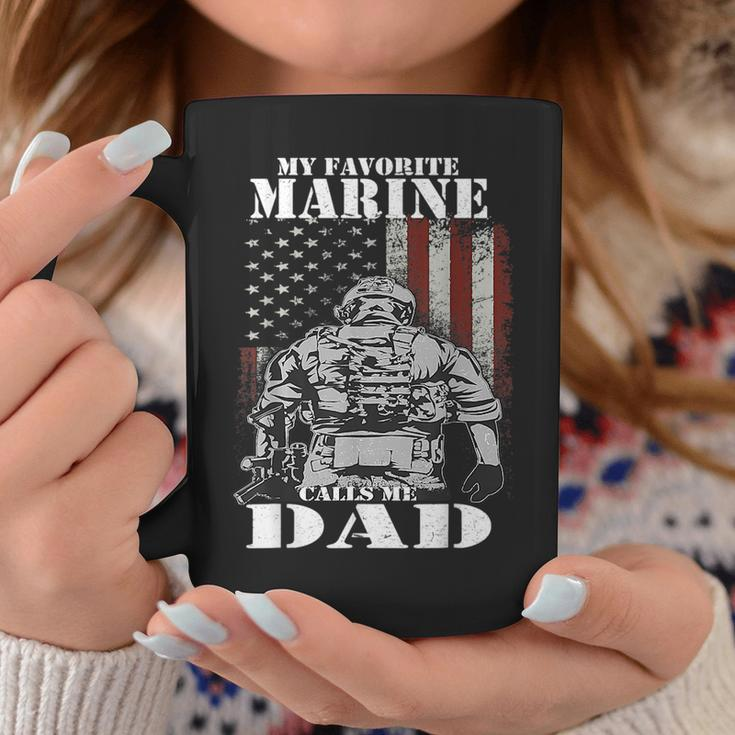 My Favorite Marine Calls Me Dad Fars Day Marine Coffee Mug Funny Gifts
