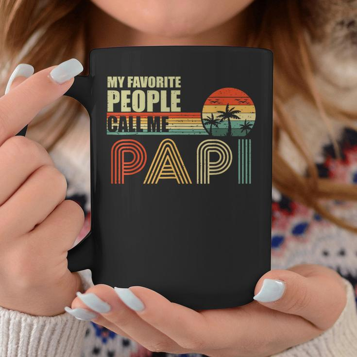 My Favorite People Call Me Papi Vintage Fathers Day Coffee Mug Funny Gifts
