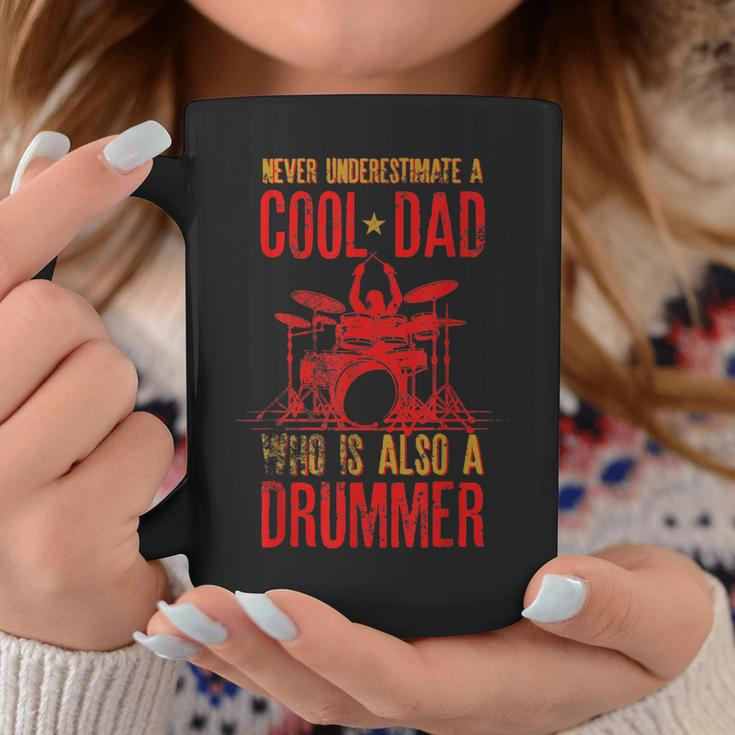 Never Underestimate A Cool Dad Who Is Also A Drummer Gift Gift For Mens Coffee Mug Funny Gifts