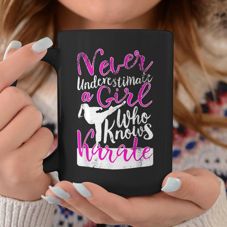 Never Underestimate A Girl Who Knows Karate Gift For Girls Coffee Mug Funny Gifts