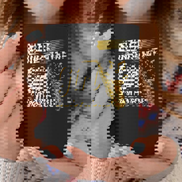 Never Underestimate A Girl With A Saxophone Saxophonist Girl Coffee Mug Unique Gifts
