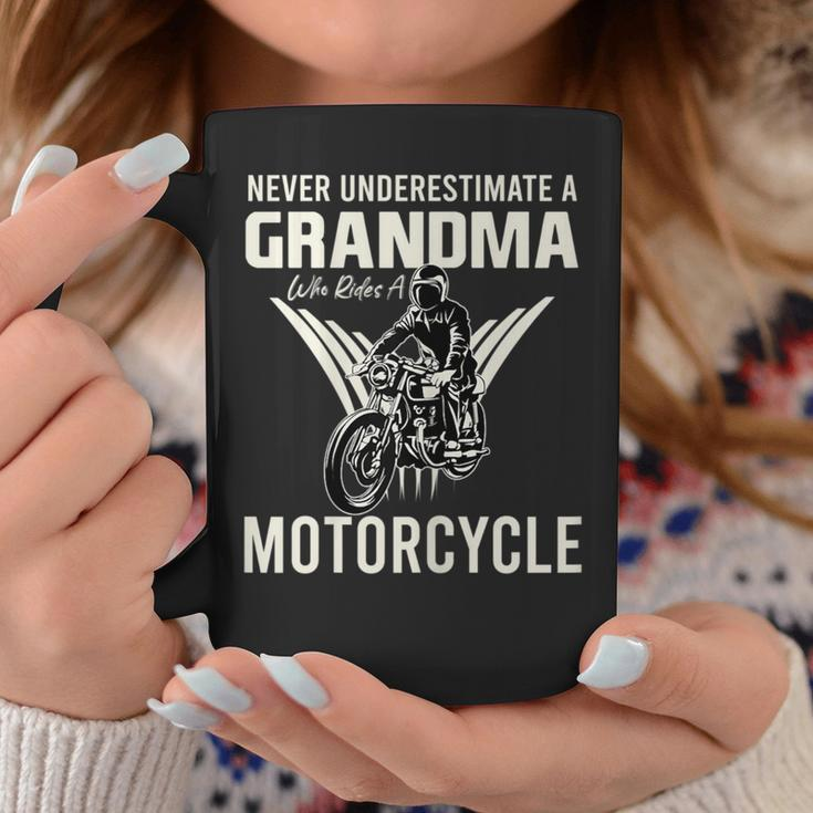 Never Underestimate A Grandma Who Rides A Motorcycle Gift For Womens Coffee Mug Funny Gifts