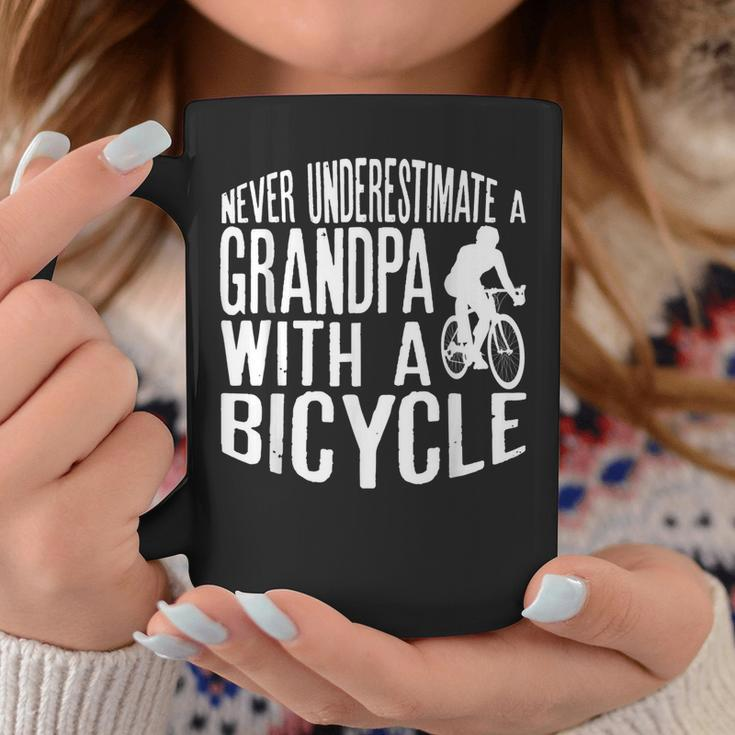 Never Underestimate A Grandpa With A Bicycle CoolGift For Mens Coffee Mug Funny Gifts