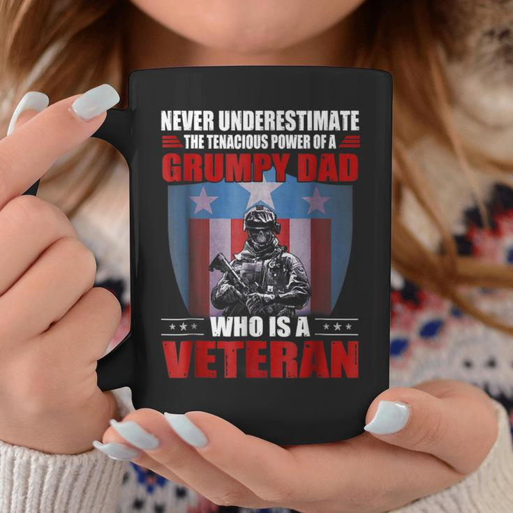 Never Underestimate A Grumpy Dad Who Is A Veteran Coffee Mug Funny Gifts