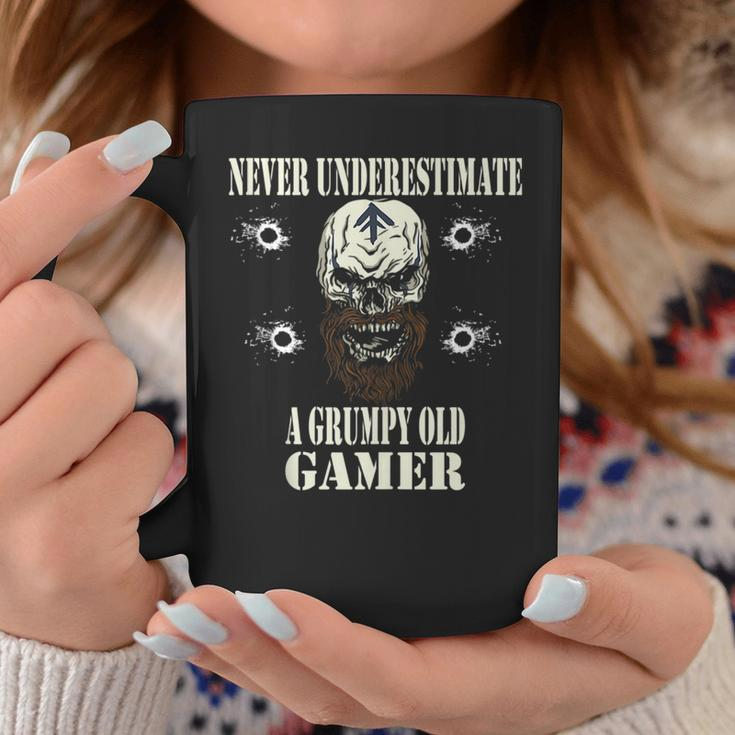 Never Underestimate A Grumpy Old Gamer For Gaming Dads Coffee Mug Funny Gifts