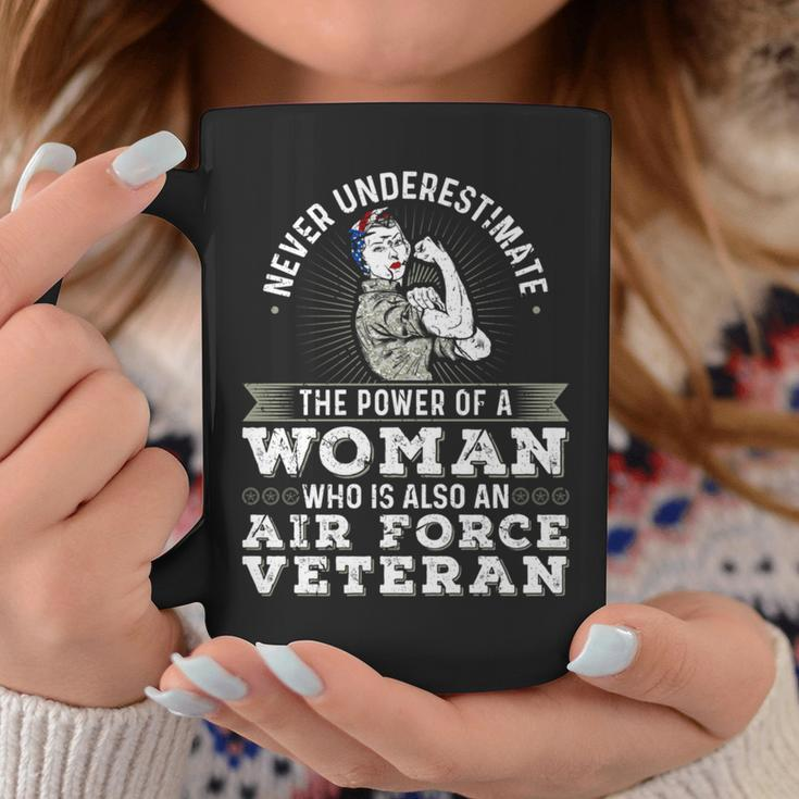 Never Underestimate A Woman Air Force Veteran Soldier Coffee Mug Funny Gifts