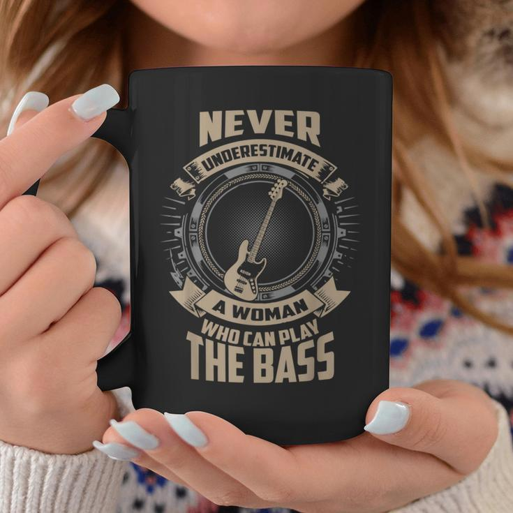Never Underestimate A Woman Outfit For Women Bass Player Coffee Mug Funny Gifts