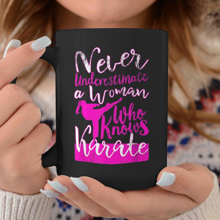 Never Underestimate A Woman Who Knows Karate Gift For Girls Coffee Mug Funny Gifts