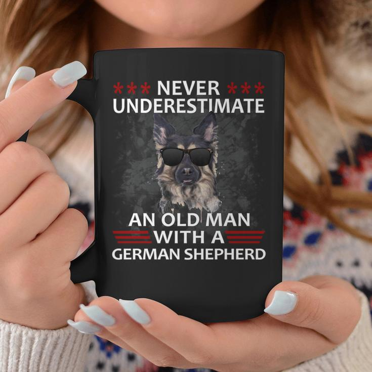 Never Underestimate An Old Man German Shepherd Dog Gift Coffee Mug Funny Gifts