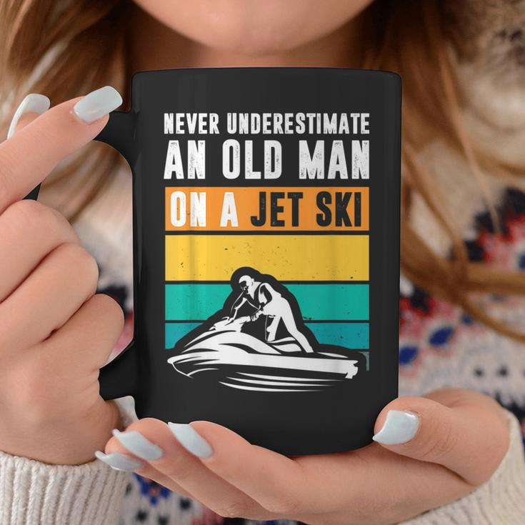 Never Underestimate An Old Man Water Sport Funny Jet Ski Old Man Funny Gifts Coffee Mug Unique Gifts