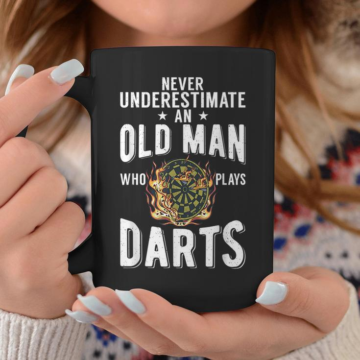 Never Underestimate An Old Man Who Plays Darts Player Coffee Mug Funny Gifts