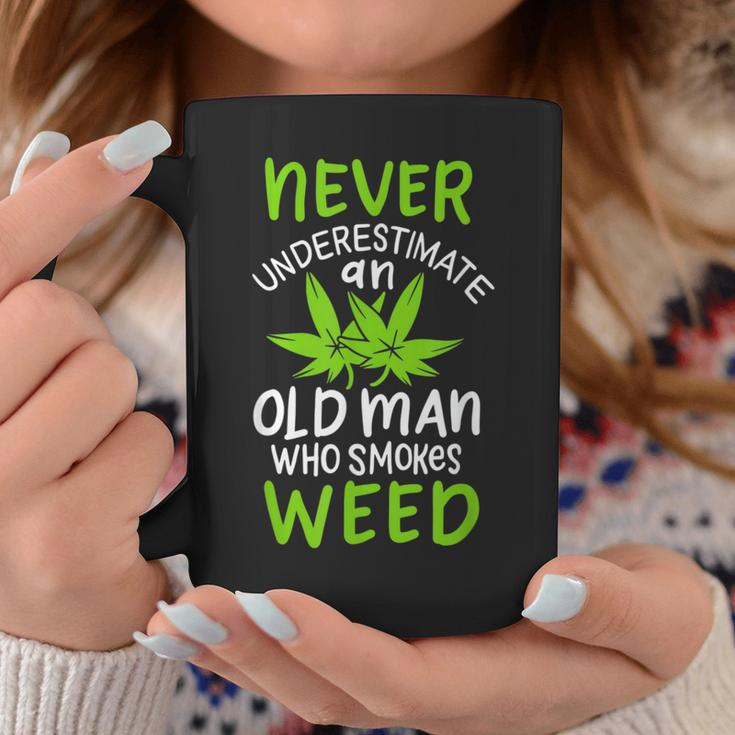 Never Underestimate An Old Man Who Smokes Weed Marijuana Coffee Mug Funny Gifts