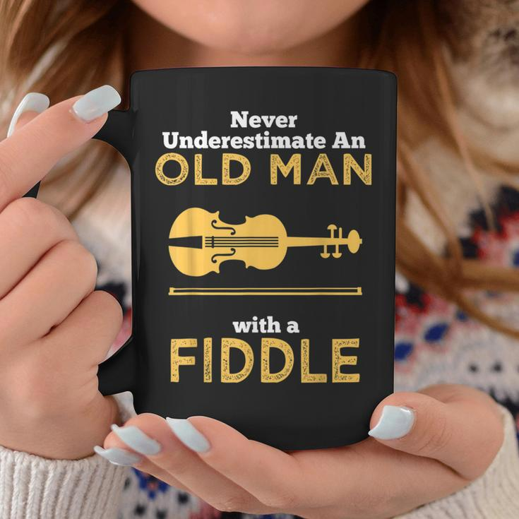 Never Underestimate An Old Man With A Fiddle Great Country Man Musical Gift Coffee Mug Funny Gifts